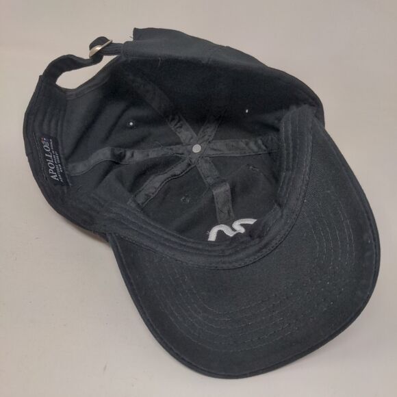 Apollo USA Slideback Hat Black One Size Adjustable Embroidered 6 Panel - Picture 6 of 7